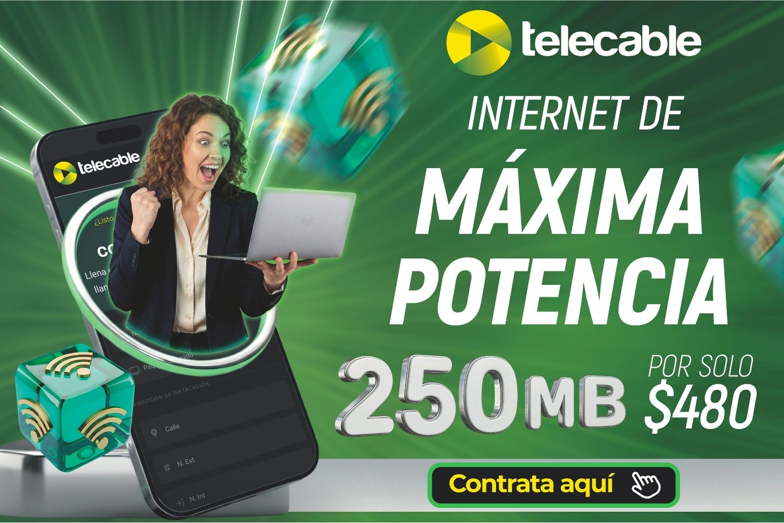 Telecable Zamora - Internet de Máxima Potencia 250MB por solo $480